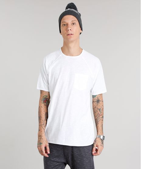Camiseta-Masculina-com-Bolso-Manga-Curta-Gola-Careca-Branca-9014712-Branco_1