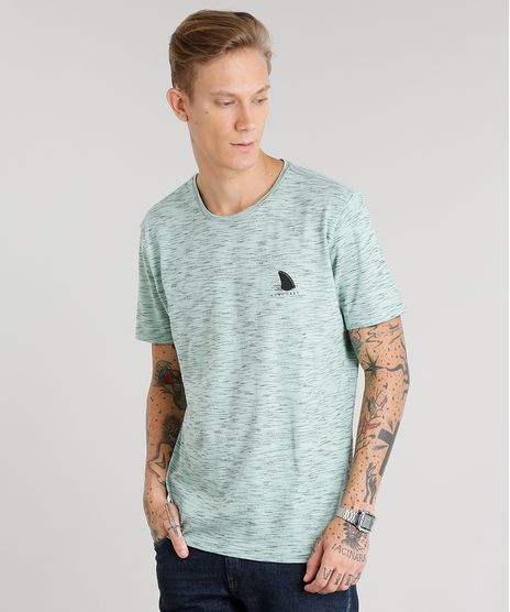Camiseta-Masculina-Flame-com-Estampa--Tubarao--Manga-Curta-Gola-Careca-Verde-Claro-9028192-Verde_Claro_1