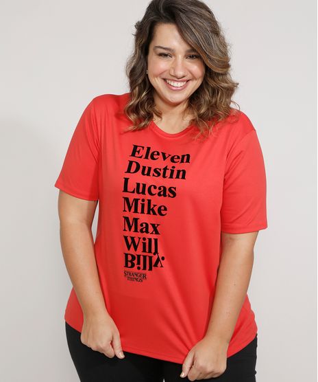 Camiseta-Feminina-Plus-Size-Stranger-Things-Personagens-Flocada-Manga-Curta-Decote-Redondo-Vermelha-9983949-Vermelho_1
