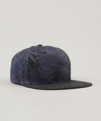Bone-Masculino-Estampado-de-Folhagens-com-Suede-Azul-Marinho-9010879-Azul_Marinho_2