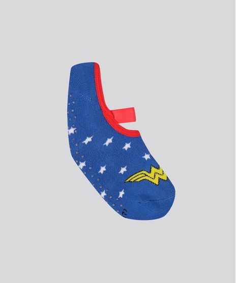 Meia-Infantil-Sapatilha-Mulher-Maravilha-Azul-9055737-Azul_1