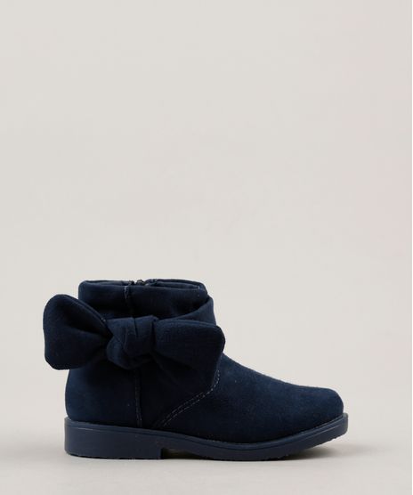 Bota-Infantil-em-Suede-com-Laco-Azul-Marinho-9049818-Azul_Marinho_1