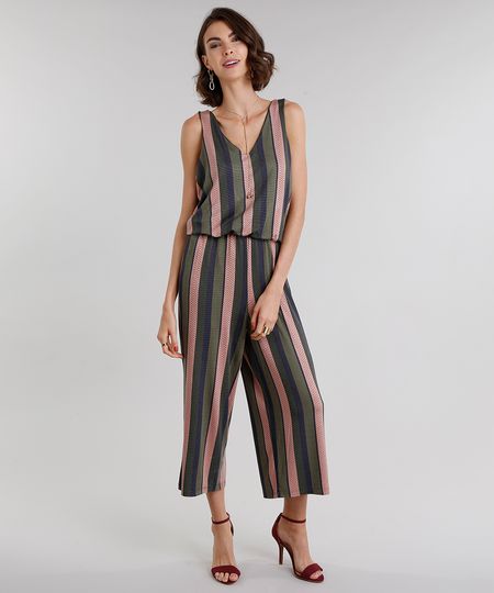 Macacao-Feminino-Pantacourt-Listrado-Decote-V-Verde-Militar-8968711-Verde_Militar_1