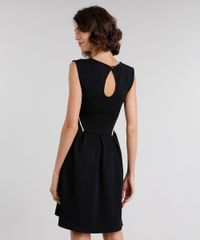 Vestido-Feminino-Curto-com-Vivo-Contrastante-Sem-Manga-Decote-Redondo-Preto-8954683-Preto_2