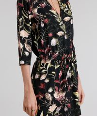 Vestido-Feminino-Chemise-Estampado-Floral-Curto-Decote-V-Preto-9081177-Preto_4