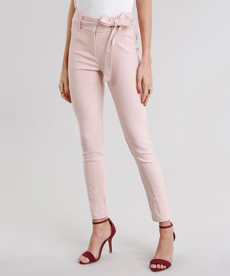 Calca-Feminina-Skinny-Cintura-Alta-com-Faixa-Rose-8893716-Rose_1