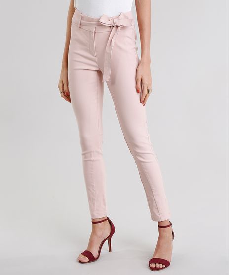 Calca-Feminina-Skinny-Cintura-Alta-com-Faixa-Rose-8893716-Rose_1