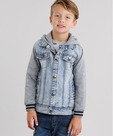 Jaqueta-Jeans-Infantil-com-Moletom-Sobreposicao-com-Capuz-Azul-Claro-8865677-Azul_Claro_1