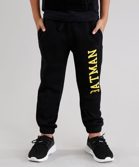Calca-Infantil-em-Moletom-Batman-em-Algodao---Sustentavel-Preta-8838771-Preto_1