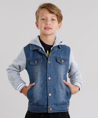 Jaqueta-Jeans-Infantil-com-Moletom-Sobreposicao-com-Capuz-Azul-Escuro-8865671-Azul_Escuro_1