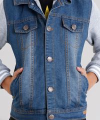 Jaqueta-Jeans-Infantil-com-Moletom-Sobreposicao-com-Capuz-Azul-Escuro-8865671-Azul_Escuro_4