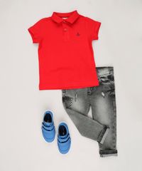 Polo-Infantil-em-Piquet-Manga-Curta-em-Algodao---Sustentavel-Vermelha-8647889-Vermelho_3