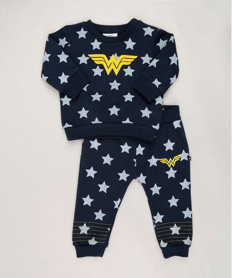 Conjunto-Infantil-Mulher-Maravilha-Estampado-de-Blusao---Calca-em-Moletom-Azul-Marinho-8911687-Azul_Marinho_1