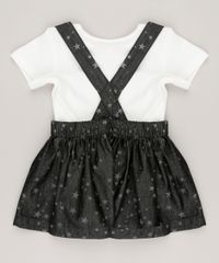 Conjunto-Infantil-de-Body-Manga-Curta--Forever--Off-White---Salopete-Estampada-de-Estrelas-Cinza-Mescla-Escuro-8859347-Cinza_Mescla_Escuro_2