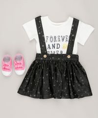 Conjunto-Infantil-de-Body-Manga-Curta--Forever--Off-White---Salopete-Estampada-de-Estrelas-Cinza-Mescla-Escuro-8859347-Cinza_Mescla_Escuro_3