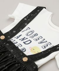 Conjunto-Infantil-de-Body-Manga-Curta--Forever--Off-White---Salopete-Estampada-de-Estrelas-Cinza-Mescla-Escuro-8859347-Cinza_Mescla_Escuro_4