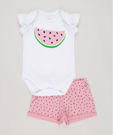 Conjunto-Infantil-de-Body-com-Babado-Sem-Manga---Short-em-Moletom-Estampado-de-Poa-Rosa-9073694-Rosa_1