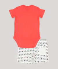 Conjunto-Infantil-de-Body-Manga-Curta-Vermelho---Short-em-Moletom-Estampado-de-Peixes-Off-White-9073697-Off_White_2