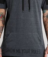 Camiseta-Masculina-Longa-com-Capuz-e-Bolso-Manga-Curta-Cinza-Mescla-Escuro-8438904-Cinza_Mescla_Escuro_4