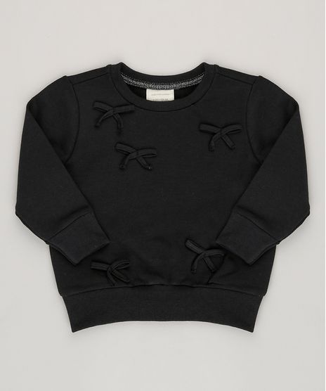 Blusao-Infantil-em-Moletom-com-Lacos-Manga-Longa-Decote-Redondo-Preto-9030150-Preto_1