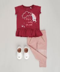 Blusa-Infantil-com-Babado-e-Paete-Manga-Curta-Decote-Redondo-em-Algodao---Sustentavel-Vinho-9043771-Vinho_3