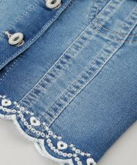 Colete-Jeans-Infantil-com-Bordado-em-Algodao---Sustentavel-Azul-Medio-9071168-Azul_Medio_4
