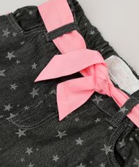 Short-Jeans-Infantil-Estampado-de-Estrelas-com-Faixa-em-Algodao---Sustentavel-Preto-8859361-Preto_4