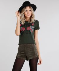 Blusa-Feminina--Gipsy-Soul--com-Estampa-Floral-Decote-Redondo-Manga-Curta-Verde-Militar-9028242-Verde_Militar_1