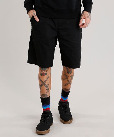Bermuda-Masculina-Reta-Listrada-Preta-9081803-Preto_1