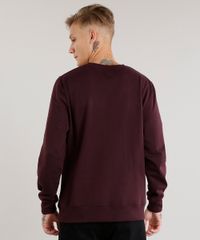 Blusao-Masculino-em-Moletom-com-Bolso-Estampado-Floral-Manga-Longa--Vinho-8830144-Vinho_2