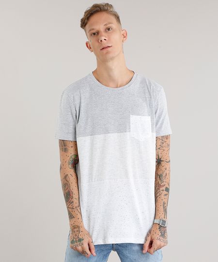 Camiseta-Masculina-com-Recortes-Manga-Curta-Gola-Redonda-Cinza-Mescla-Claro-9079163-Cinza_Mescla_Claro_1
