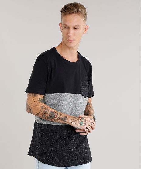 Camiseta-Masculina-com-Recortes-Manga-Curta-Gola-Redonda-Preta-9079163-Preto_1