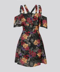 Vestido-Feminino-Open-Shoulder-Curto-Estampado-Floral-com-Babados-Preto-8852670-Preto_6
