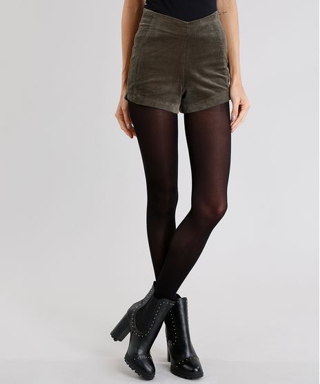 Short-Feminino-Hot-Pant-em-Veludo-Cotele-Cintura-Alta-Verde-Militar-8856008-Verde_Militar_1