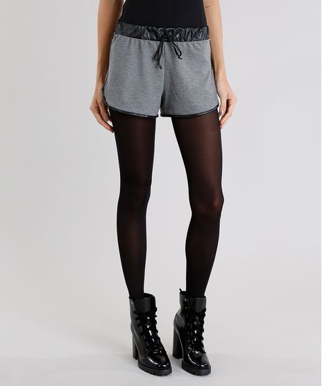 Short-Feminino-Running--em-Moletom-Cinza-Mescla-9041023-Cinza_Mescla_1