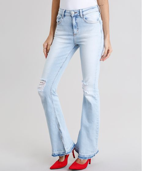 Calca-Jeans-Feminina-Flare-Destroyed-Azul-Claro-9075462-Azul_Claro_1