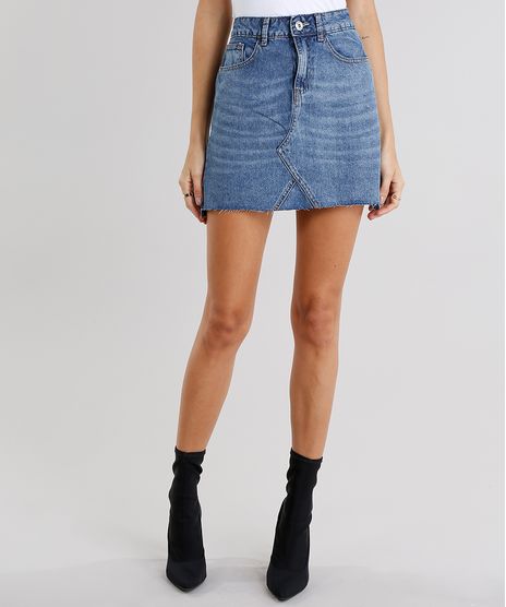 Saia-Jeans-Feminina-Vintage-Destroyed-Azul-Medio-9075461-Azul_Medio_1