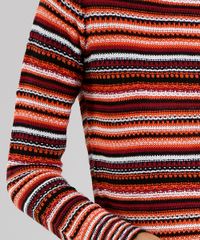 Sueter-Feminino-em-Trico-Listrado-Manga-Longa-Decote-Redondo-Laranja-8847432-Laranja_4