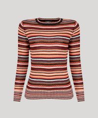 Sueter-Feminino-em-Trico-Listrado-Manga-Longa-Decote-Redondo-Laranja-8847432-Laranja_5