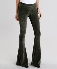 Calca-Feminina-Flare-em-Veludo-Cotele-Verde-Militar-9046747-Verde_Militar_1