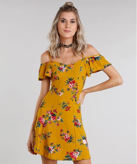 Vestido-Feminino-Open-Shoulder-Estampado-Floral-Amarelo-Escuro-9033235-Amarelo_Escuro_1