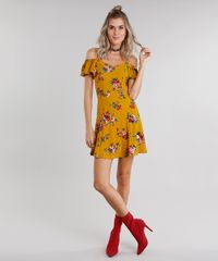 Vestido-Feminino-Open-Shoulder-Estampado-Floral-Amarelo-Escuro-9033235-Amarelo_Escuro_3