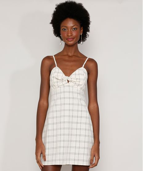 Vestido-Feminino-Curto-Estampado-Quadriculado-com-Bojo-e-No-Alca-Fina-Off-White-9965306-Off_White_1