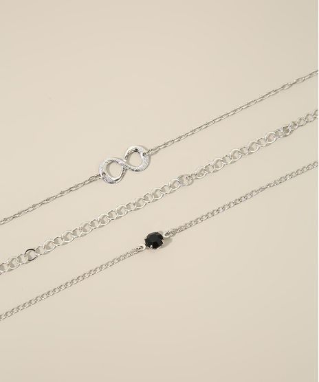 Kit-de-3-Pulseiras-Femininas-com-Pingente-Infinito-e-Pedra-Prateado-9976673-Prateado_1