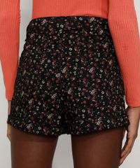 Short-de-Sarja-Feminino-Hot-Pant-Cintura-Super-Alta-Estampado-Floral-Preto-9979377-Preto_2