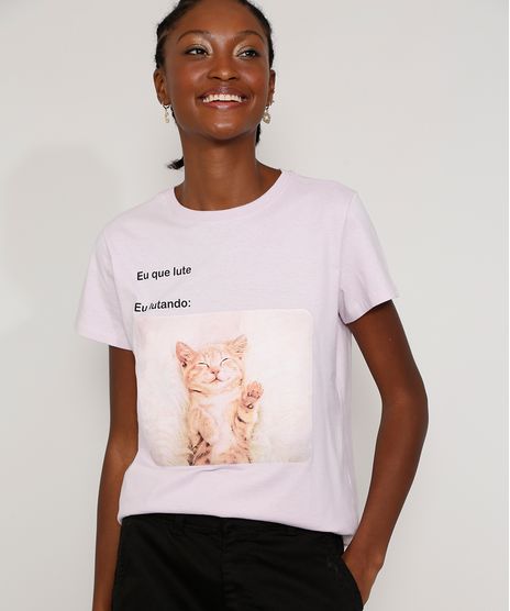 Camiseta-Feminina-Manga-Curta--Eu-que-Lute--Decote-Redondo-Lilas-9960740-Lilas_1