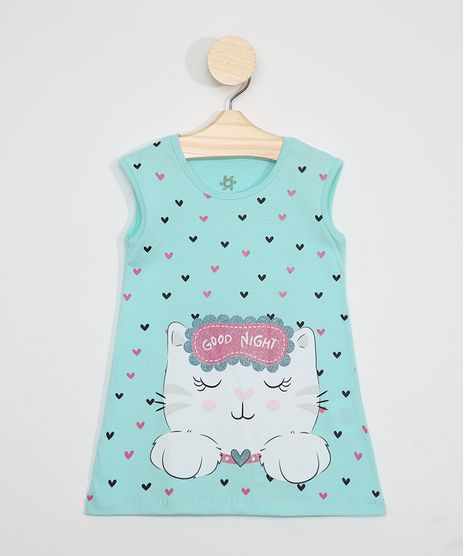Camisola-Infantil-Brandili-Gatinho-com-Glitter-Sem-Manga-Verde-Agua-9968078-Verde_Agua_1