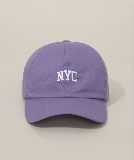 Bone-Feminino-Aba-Curva-Bordado--NYC--Lilas-9946708-Lilas_1