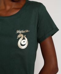 Pijama-Feminino-Harry-Potter-Sonserina-Metalizado-Manga-Curta-Verde-Escuro-9972300-Verde_Escuro_6