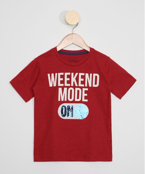 Camiseta-Infantil-Manga-Curta--Weekend-Mode--com-Paetes-Vermelha-9979087-Vermelho_1